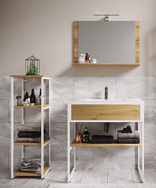 VCM Waschbeckenunterschrank "VCM 4-tlg. Waschplatz Waschtisch Badmöbel Set günstig online kaufen