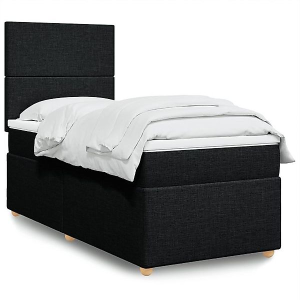 vidaXL Bettgestell Boxspringbett mit Matratze Hellgrau 90x200 cm Stoff Bett günstig online kaufen