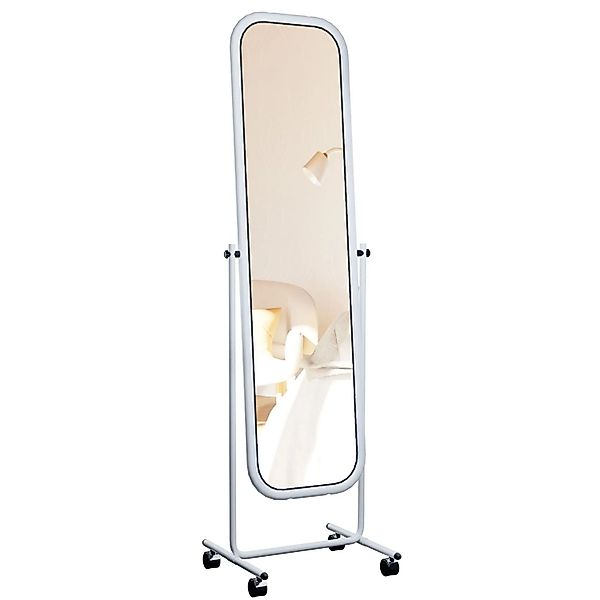 DELUKE Standspiegel TRIEST Metall Weiß 48x45x166cm Mobiler Ganzkörperspiege günstig online kaufen