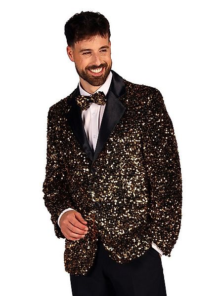 thetru Kostüm Glitzer Jackett gold, Sakko im klassischen Schnitt, aber knal günstig online kaufen