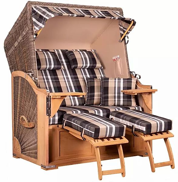 Strandkorb Spiekeroog Teak PE grey Dessin 583 günstig online kaufen