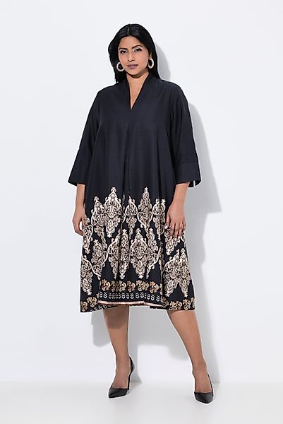 Ulla Popken Midikleid Lyocell-Midikleid A-Linie Kelchkragen günstig online kaufen