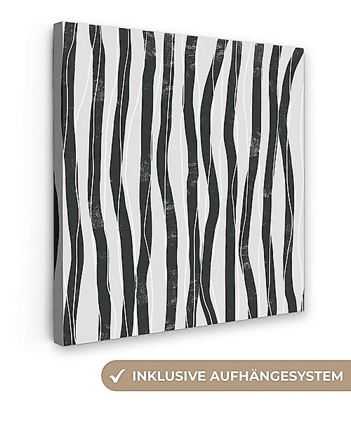 OneMillionCanvasses® Leinwandbild Kunst - Abstrakt - Linien - Schwarz - Wei günstig online kaufen