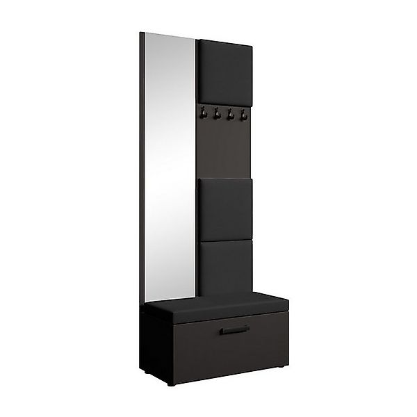 Beautysofa Garderobenschrank MARGARET III mit gepolsterten Paneelen, Spiege günstig online kaufen