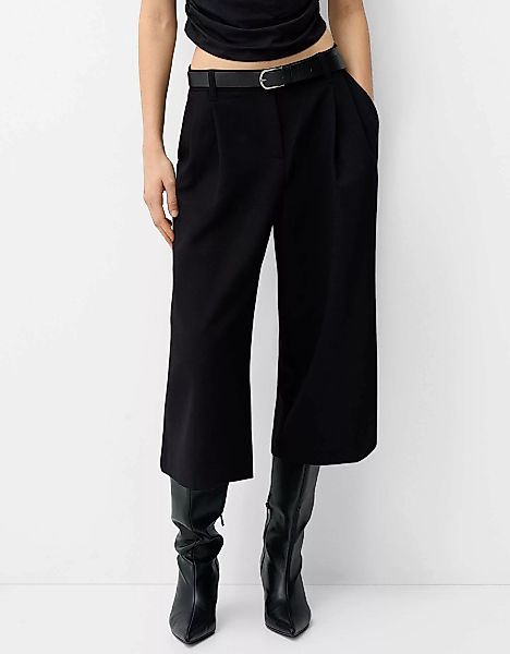 Bershka Bermudashorts Im Tailoring-Fit Damen S Schwarz günstig online kaufen