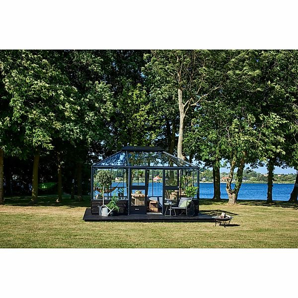 Juliana Gewächshaus Grand Oase Mauer 13 Anthrazit 13 m² günstig online kaufen