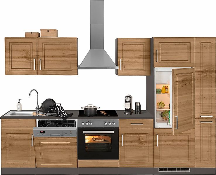 HELD MÖBEL Küchenzeile "Stockholm", Breite 310 cm, mit hochwertigen MDF Fro günstig online kaufen