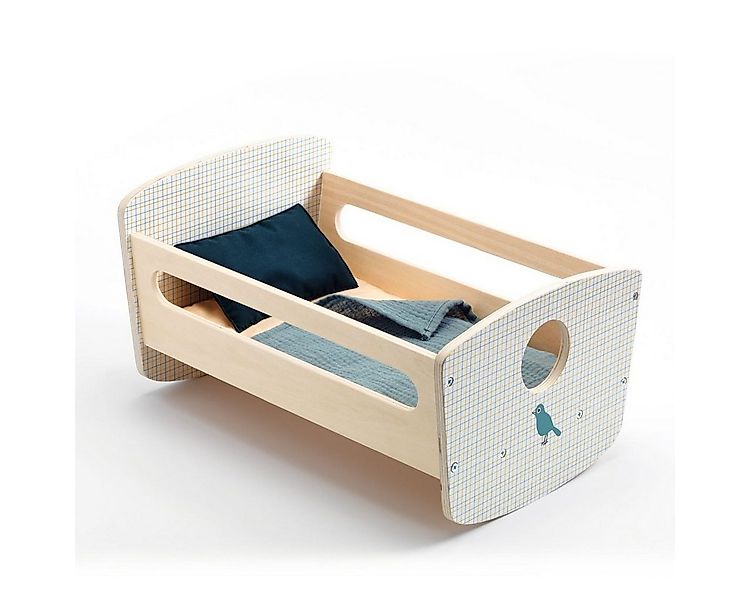 DJECO Puppenbett Puppenwiege Blue Night aus Holz DJ07862, Für 30–36 cm groß günstig online kaufen