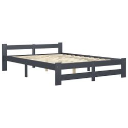 vidaXL Bett Massivholzbett Dunkelgrau Kiefer 120x200 günstig online kaufen