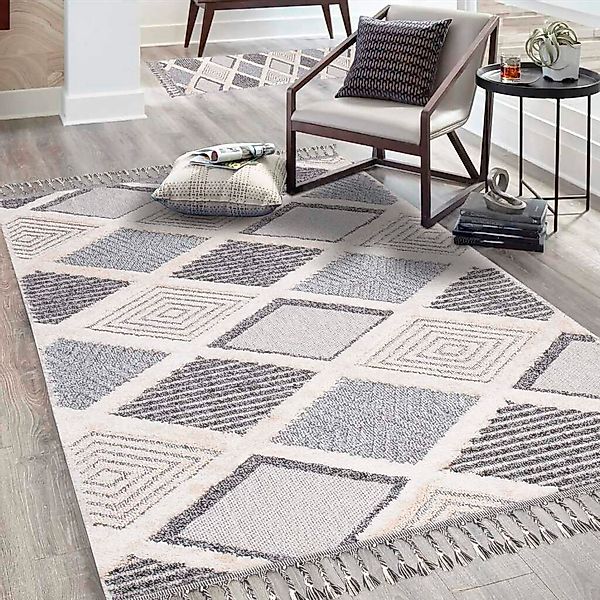 Carpet City Teppich »Valencia 731«, rechteckig, 20 mm Höhe, Boho-Stil, Raut günstig online kaufen