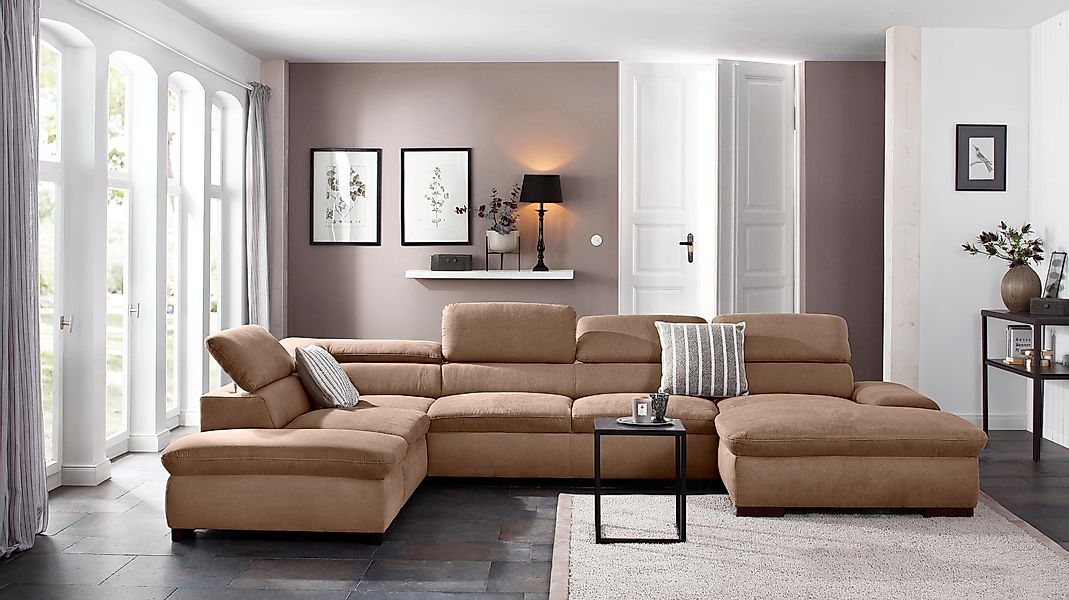 Home affaire Wohnlandschaft Alberto U-Form, mit günstig online kaufen