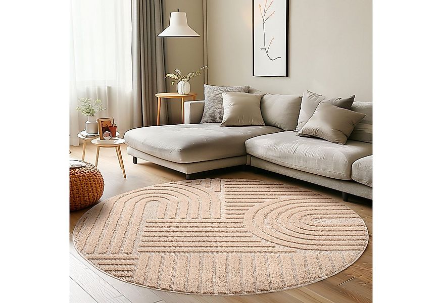 Carpettex Designteppich Skandinavischer Boho, Rund, Höhe: 8 mm, Teppich Woh günstig online kaufen