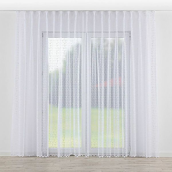 Gardine mit flämischen 2-er Falten, weiß, Voile (186-59) günstig online kaufen