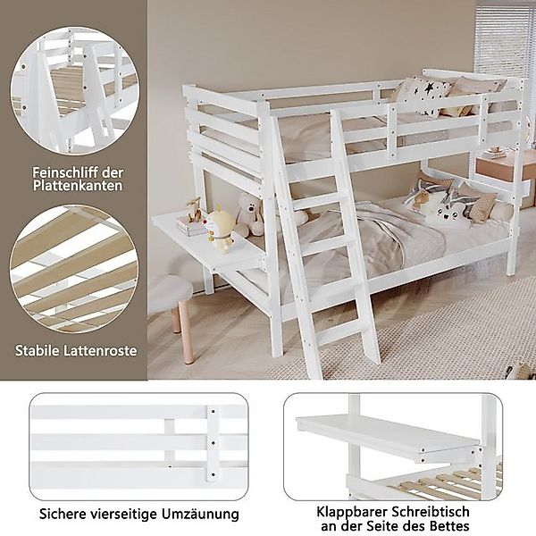 Flieks Etagenbett, Kinderbett 90x200cm mit vierstufiger Leiter, Fallschutz, günstig online kaufen