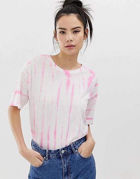 Pull&Bear – Oversize-T-Shirt in Rosa Batik günstig online kaufen
