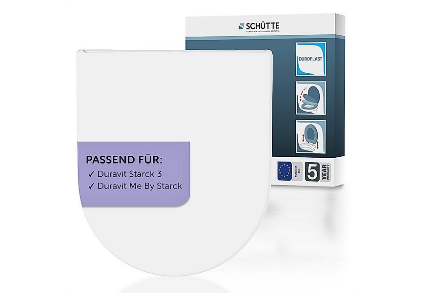 Schütte WC-Sitz Duroplast, WHITE D-Form PRO 8 (WC-Sitz, Befestigungsmateria günstig online kaufen