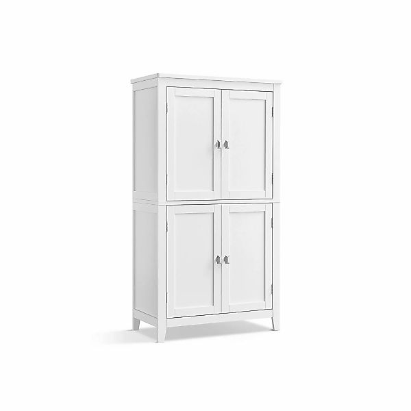 Vasagle Badezimmerschrank 4 Türen 30 cm x 60 cm x 110 cm Weiß günstig online kaufen