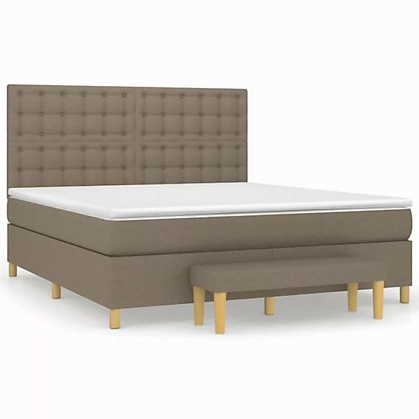 vidaXL Boxspringbett Boxspringbett mit Matratze Taupe 180x200 cm Stoff Bett günstig online kaufen