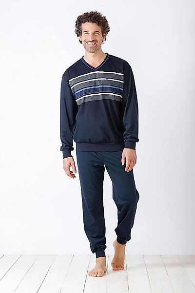 Hajo Schlafanzug Herren Schlafanzug mit Bündchen Klima Komfort® DAS ORIGINA günstig online kaufen