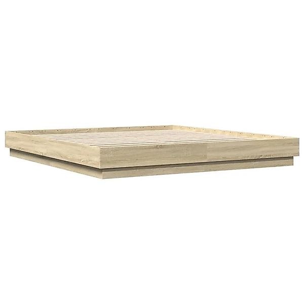 vidaXL Bettgestell Sonoma-Eiche 200x200 cm Holzwerkstoff 3209830 günstig online kaufen