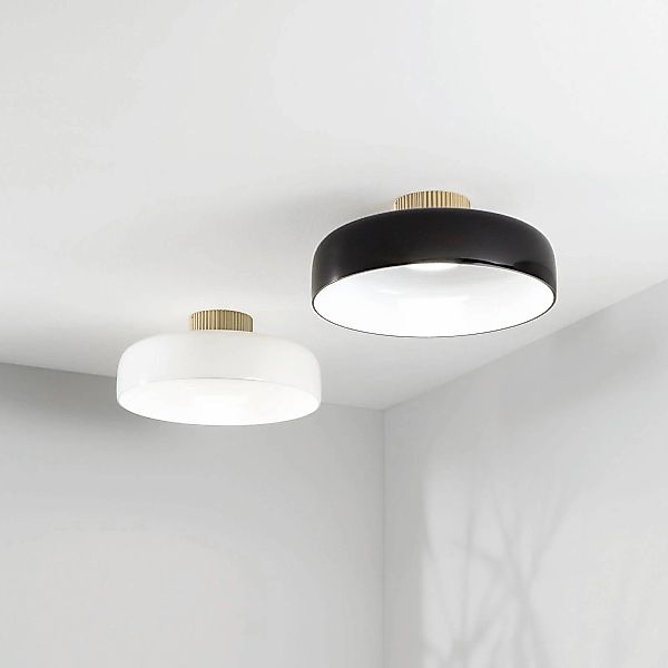 LED-Deckenlampe Lunar, schwarz, Glas, Ø 42 cm, CCT, dimmbar günstig online kaufen