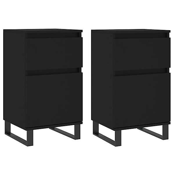 vidaXL Sideboards 2 Stk Schwarz 40x35x70 cm Holzwerkstoff 831167 günstig online kaufen
