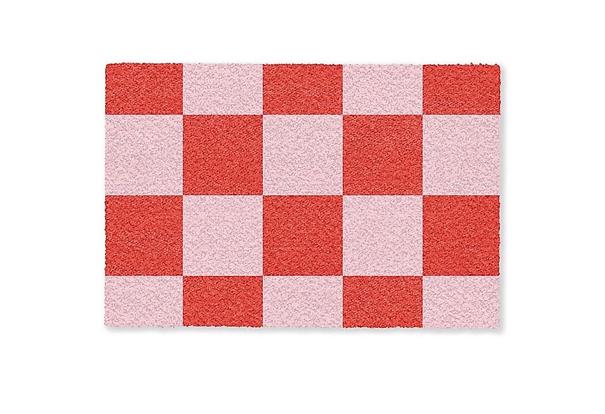 MuchoWow Fußmatte Schachbrettmuster - Rot - Rosa - Würfel, Rechteckig, inne günstig online kaufen