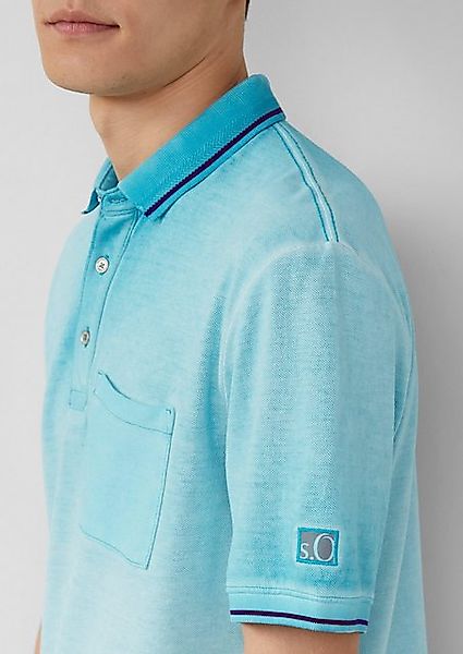 s.Oliver Kurzarmshirt Piqué-Poloshirt mit Waschung und Brusttasche Label-Pa günstig online kaufen