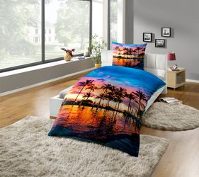 KiNZLER Bettwäsche "Bio Baumwoll Renforce Bettwäsche "Palmen"" 2 Stk. tlg. günstig online kaufen