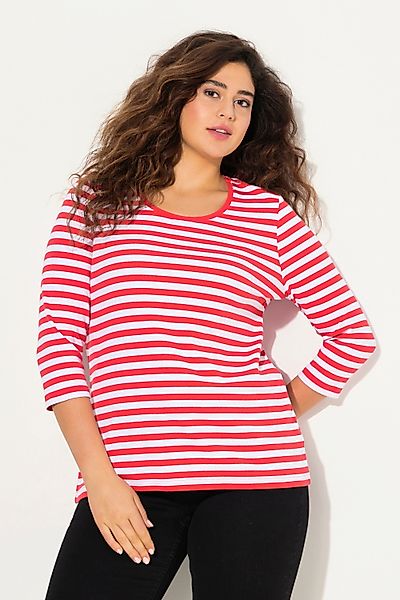Ulla Popken T-Shirt Shirt Ringel Rippjersey günstig online kaufen