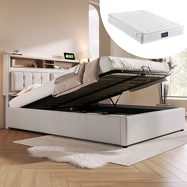 STILVORA Polsterbett 140x200 Bett Jugendbett mit günstig online kaufen
