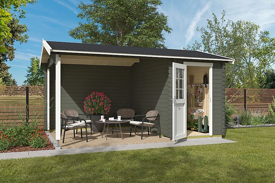 Nordic Holz Gartenhaus "Wibo", (Unterstand inkl. Rückwand) günstig online kaufen