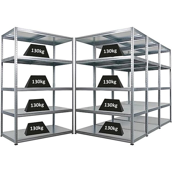 PROREGAL Mega Deal 4x Schwerlastregal Steel Eagle HxBxT 180x120x60cm Fachla günstig online kaufen