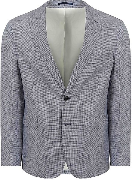 Suitable Blazer Pepita Leinen Blau - Größe 50 günstig online kaufen