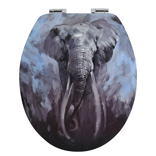 Spirella WC-Sitz Elephant MDF 37 cm x 43,5 cm Grau günstig online kaufen