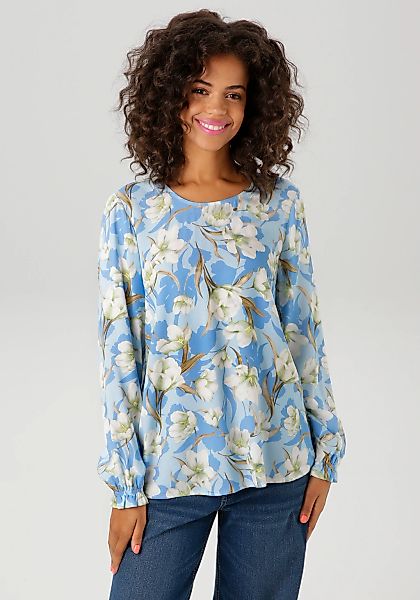 Aniston CASUAL Schlupfbluse, mit farbharmonischem Blumendruck günstig online kaufen