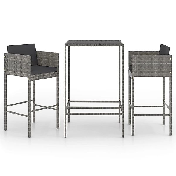 vidaXL Gartenlounge-Set 3-tlg. Gartenbar-Set mit Kissen günstig online kaufen