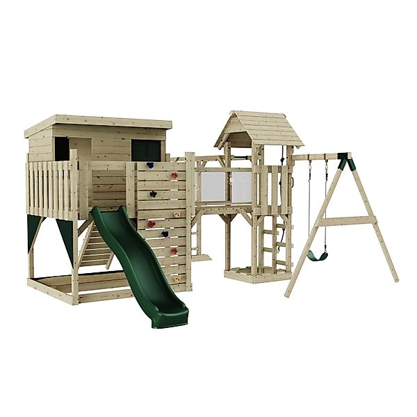 OutdoorToys Spielturm Inga mit Kinderschaukel Dunkelgrün günstig online kaufen