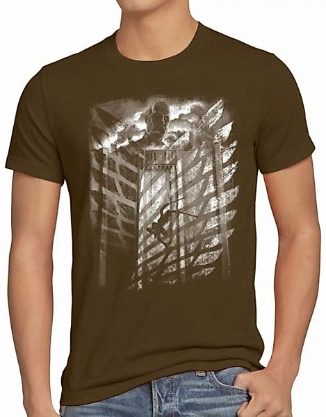 style3 Print-Shirt Herren T-Shirt CottoCloud Jaeger Flying AoT Titan on Att günstig online kaufen