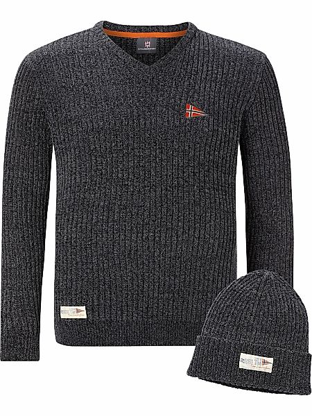 Jan Vanderstorm V-Ausschnitt-Pullover "Pullover mit Mütze RONAI", im Beanie günstig online kaufen