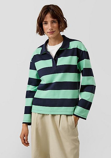 s.Oliver Sweatshirt Sweatshirt Gestreiftes Sweatshirt mit Polokragen günstig online kaufen
