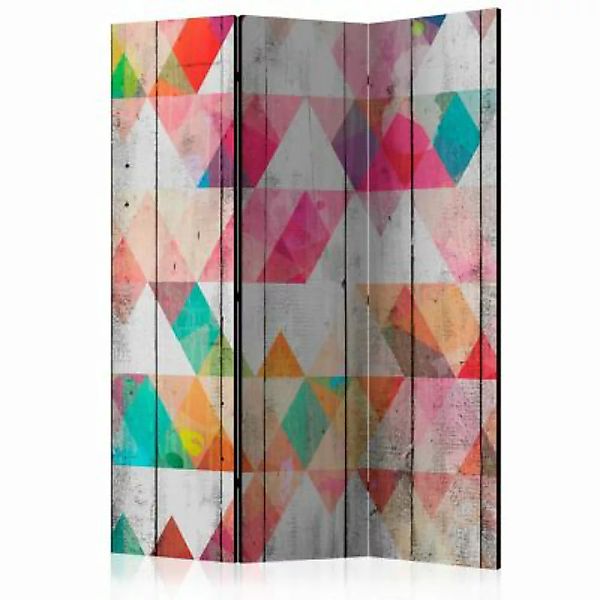 artgeist Paravent Rainbow Triangles [Room Dividers] mehrfarbig Gr. 135 x 17 günstig online kaufen