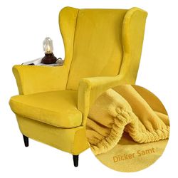 Coonoor Sesselhusse Samt, Stretch, 2-Teilig Ohrensessel günstig online kaufen