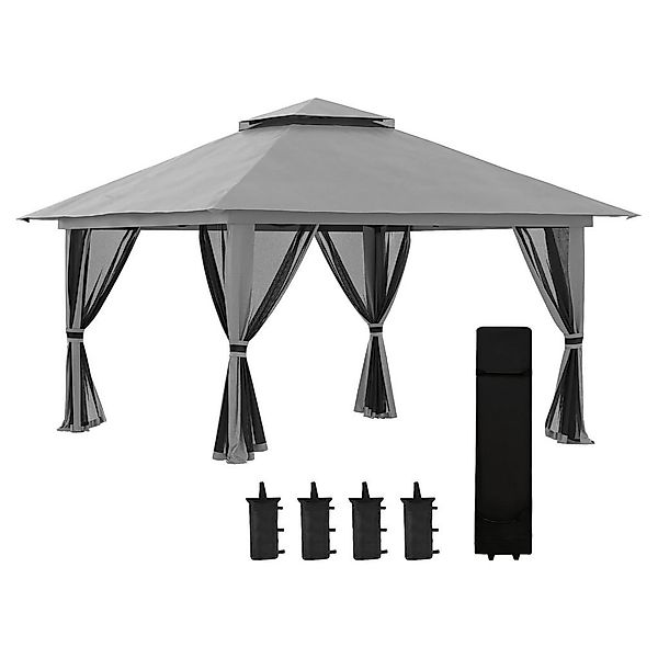 Outsunny Faltpavillon dunkelgrau Stoff B/H/L: ca. 392x283x392 cm günstig online kaufen