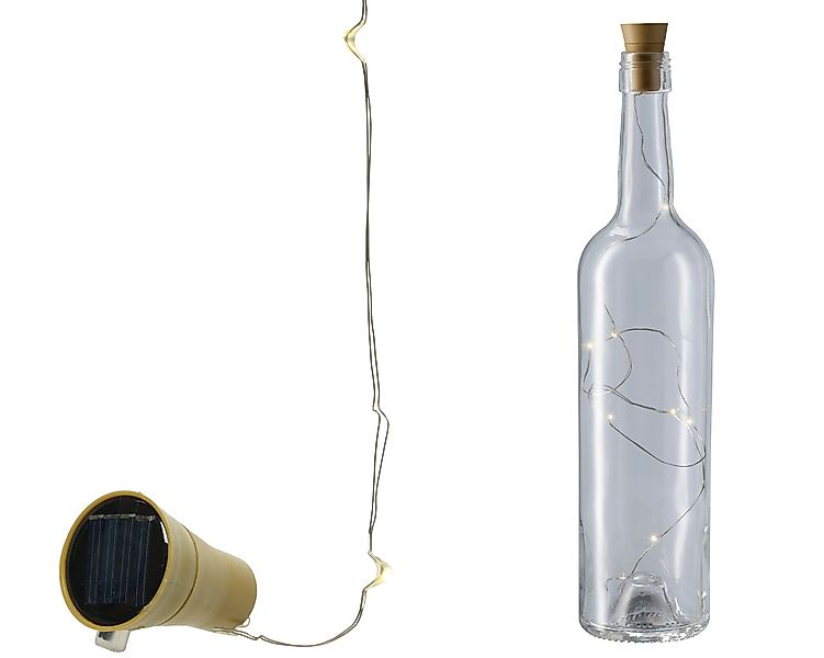Lumineo LED-Lichterkette, LED Solar Flaschenlicht Lichterkette günstig online kaufen