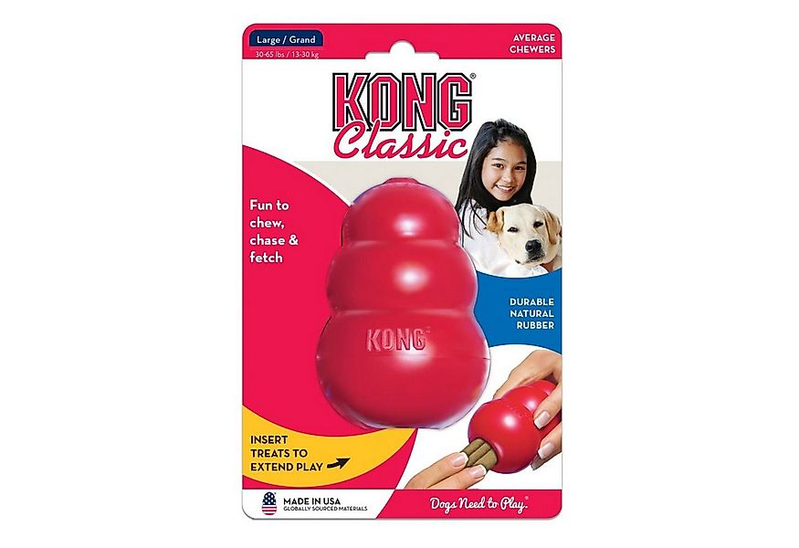 KONG Kauspielzeug KONG Classic L, rot, Kauspielzeug aus Naturkautschuk für günstig online kaufen
