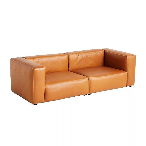 HAY - Mags Soft 2,5-Sitzer Sofa Leder 238x103,5x67cm - cognac/Naht hellgrau günstig online kaufen