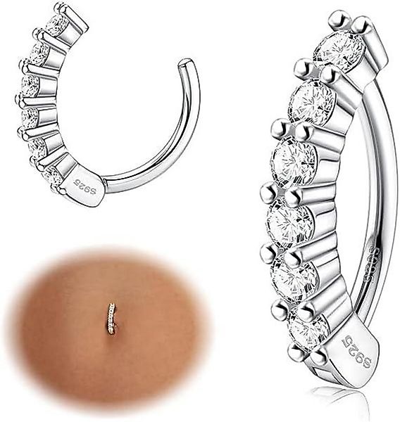 Krfy Bauchnabelpiercing Bauchnabelringe Damen 925 Silber günstig online kaufen