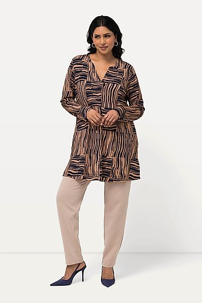 Ulla Popken Longshirt Long-Slinkyshirt A-Linie Tunika-Ausschnitt günstig online kaufen
