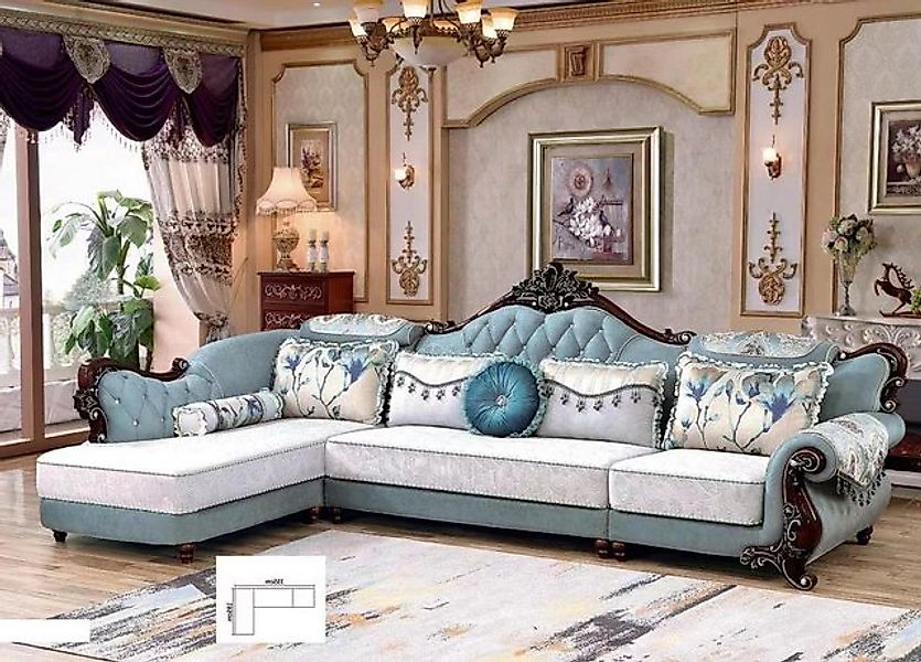 Xlmoebel Ecksofa Traditionelles Stoffsofa Chesterfield Eckcouch Eckpolster günstig online kaufen